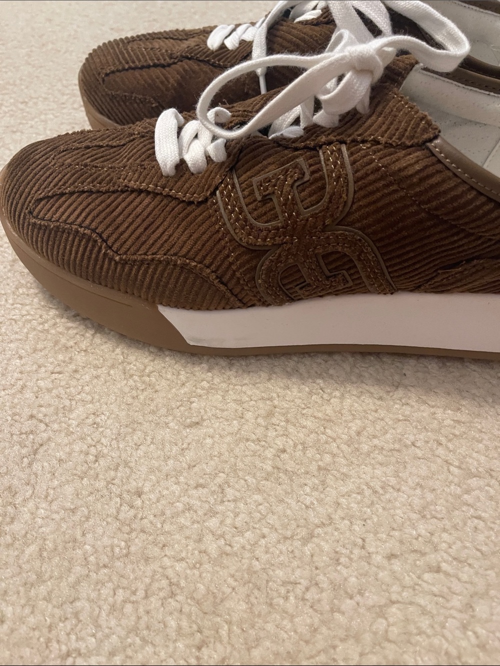 NEW Sam Edelman Langley Brown Corduroy Sneakers SIZE 8 - Picture 7 of 9
